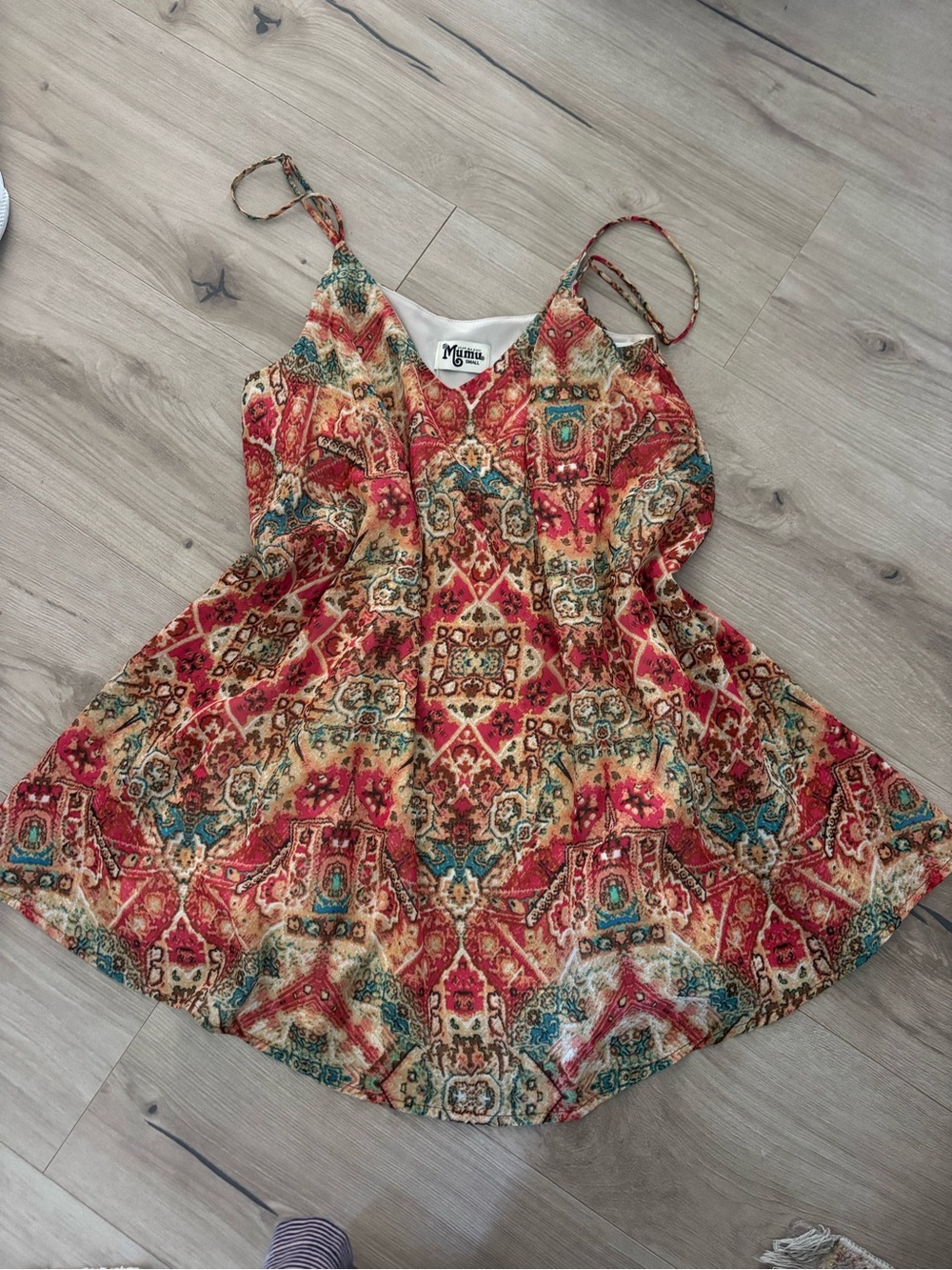 Show Me Your MuMu Red Multi-Color Paisley Mini Dress